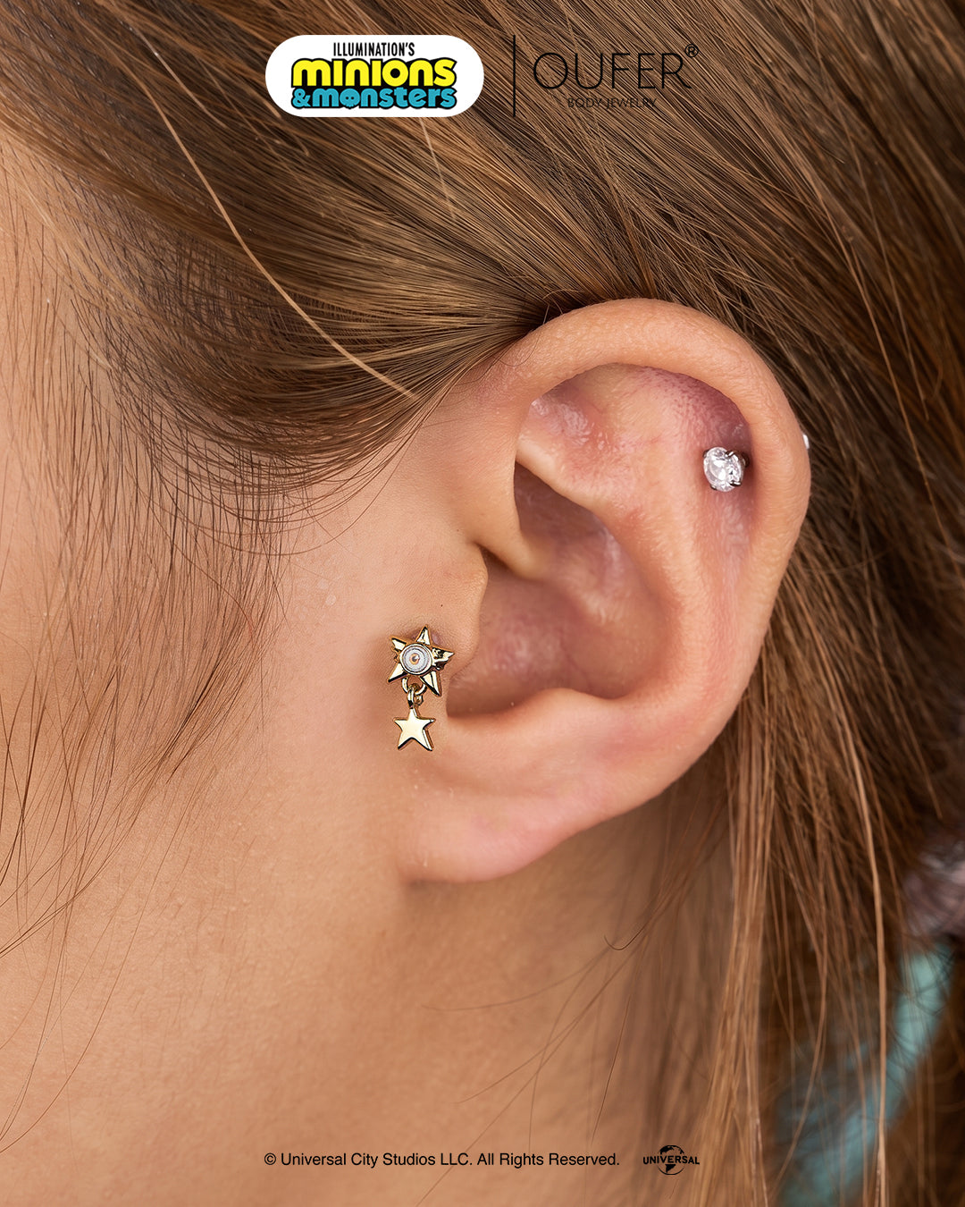 MINIONS × OUFER Star Dangle Helix Stud