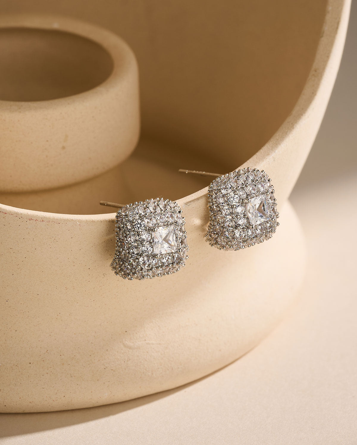 Sparkle CZ Stud Earrings
