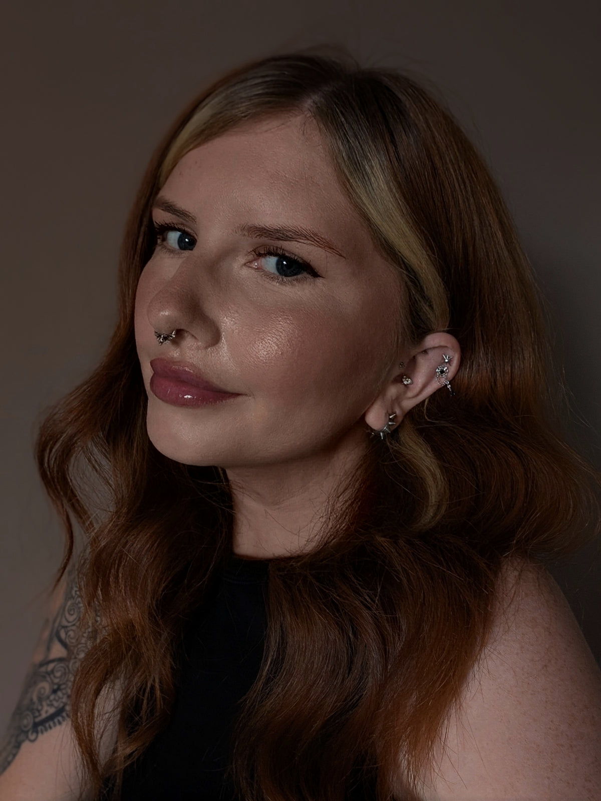 16G ataúd negro labio anillo 8mm labio Stud