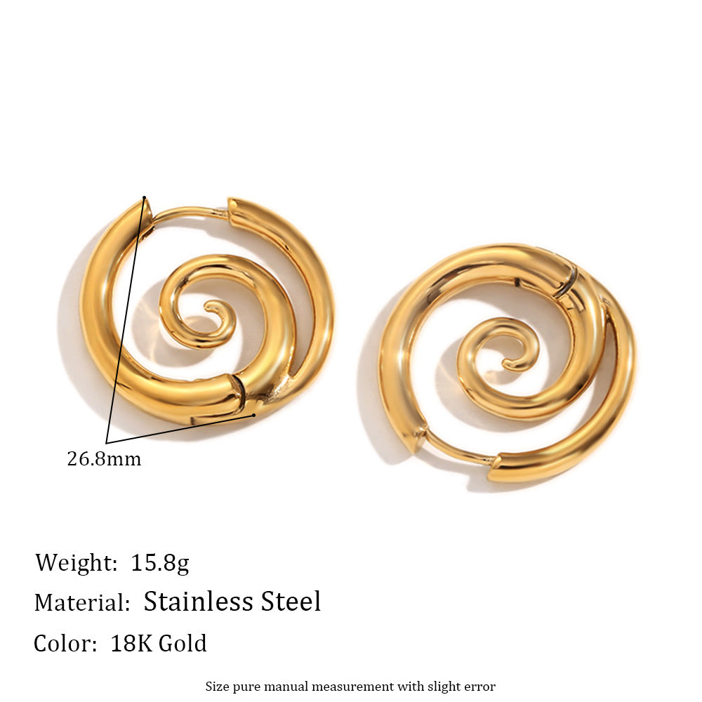 2PCS Faux Stretched Spiral Clicker Earrings
