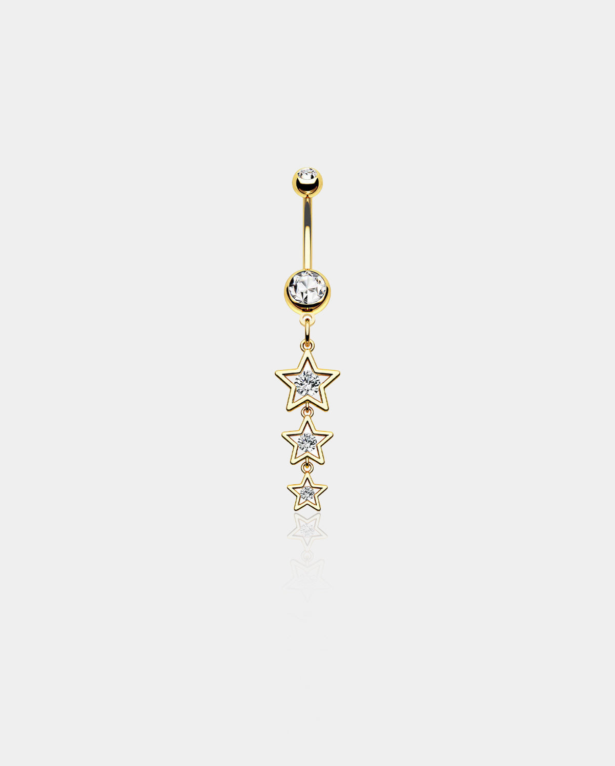 gold star cute dangle belly button rings