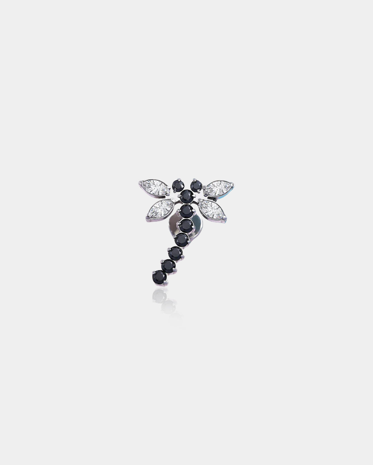 Black CZ Titanium Internally Threaded Cartilage Stud
