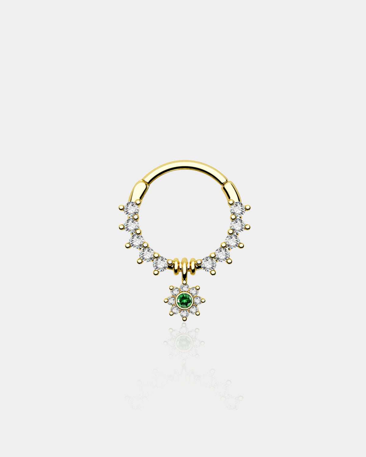 Clear CZ Sunflower Clicker Septum Ring