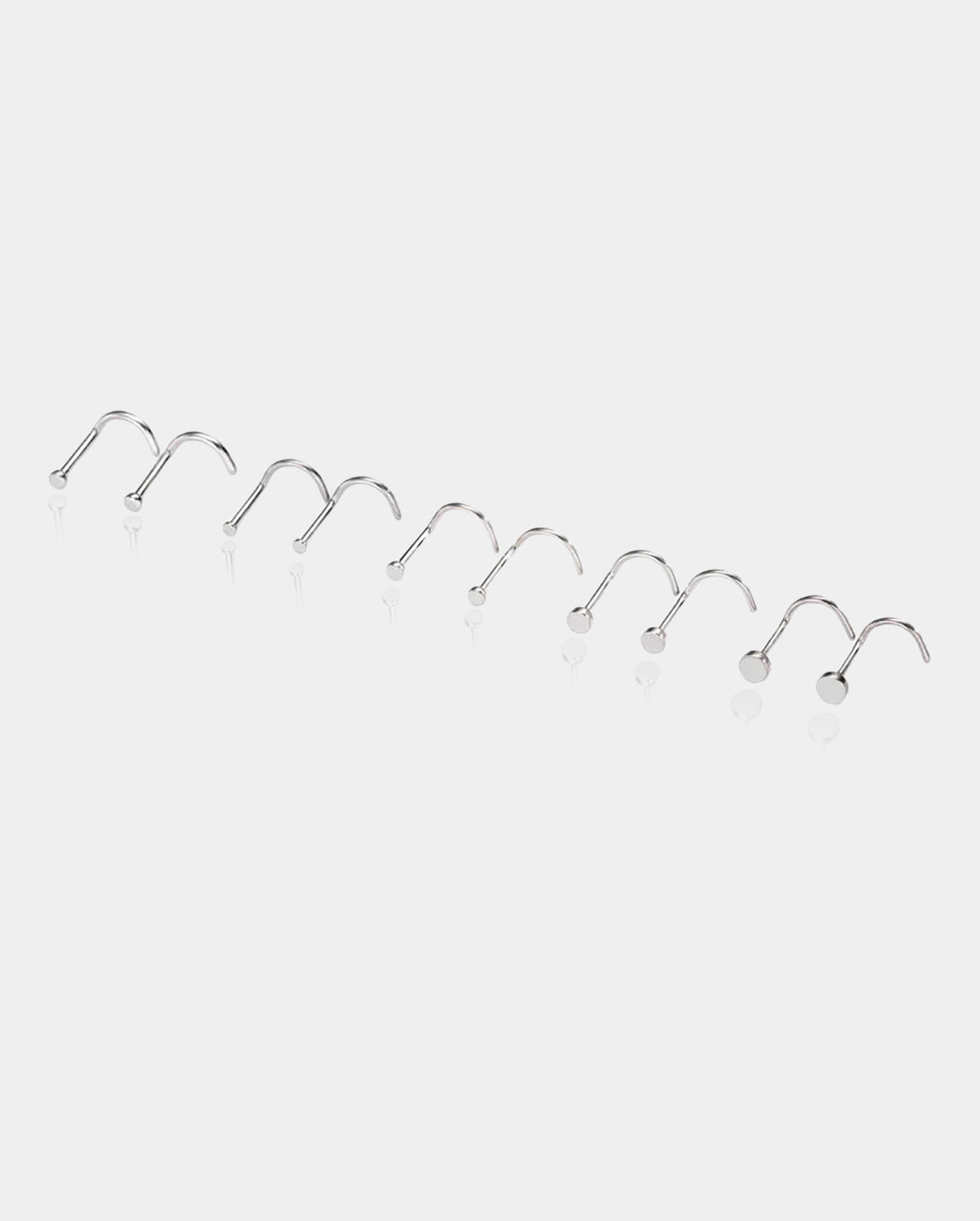 18G/20G 2PCS Goujons de nez plats en forme de S en titane