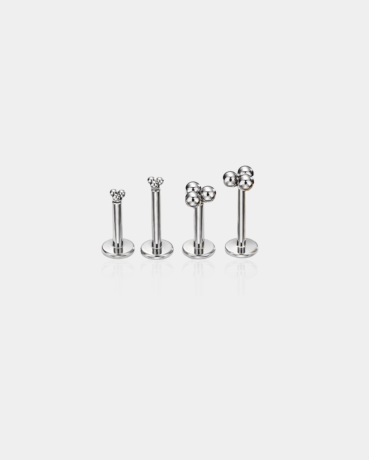 Three Balls Threadless Push Pin Helix Stud