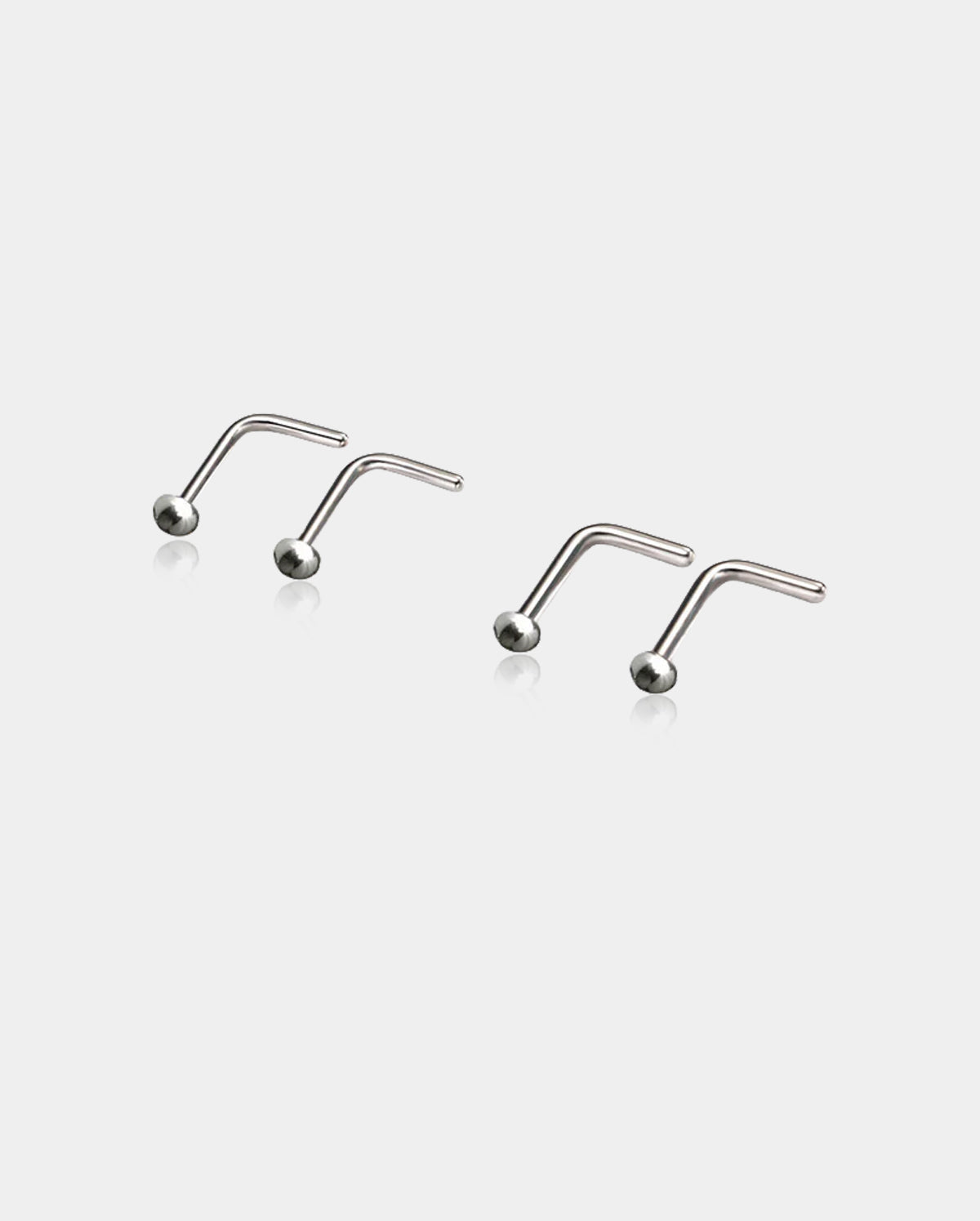 2PCS 18G / 20G Titane Goujon de nez en forme de L
