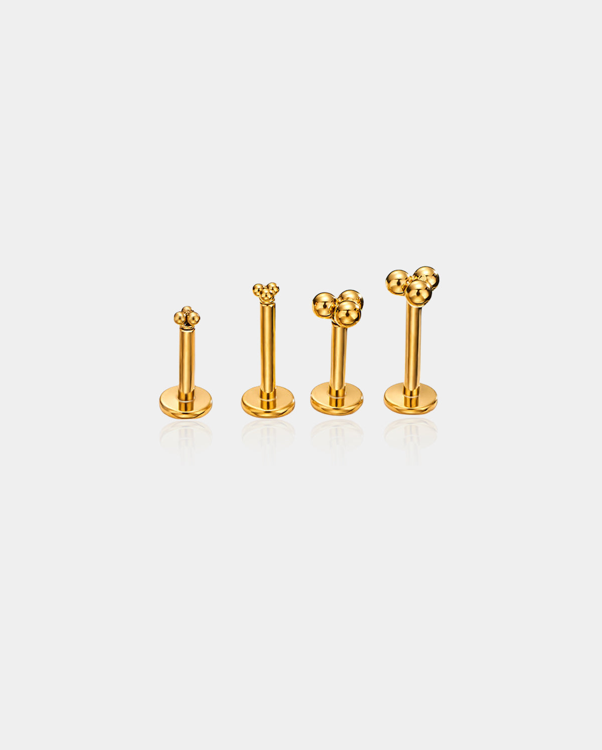 Three Balls Threadless Push Pin Helix Stud