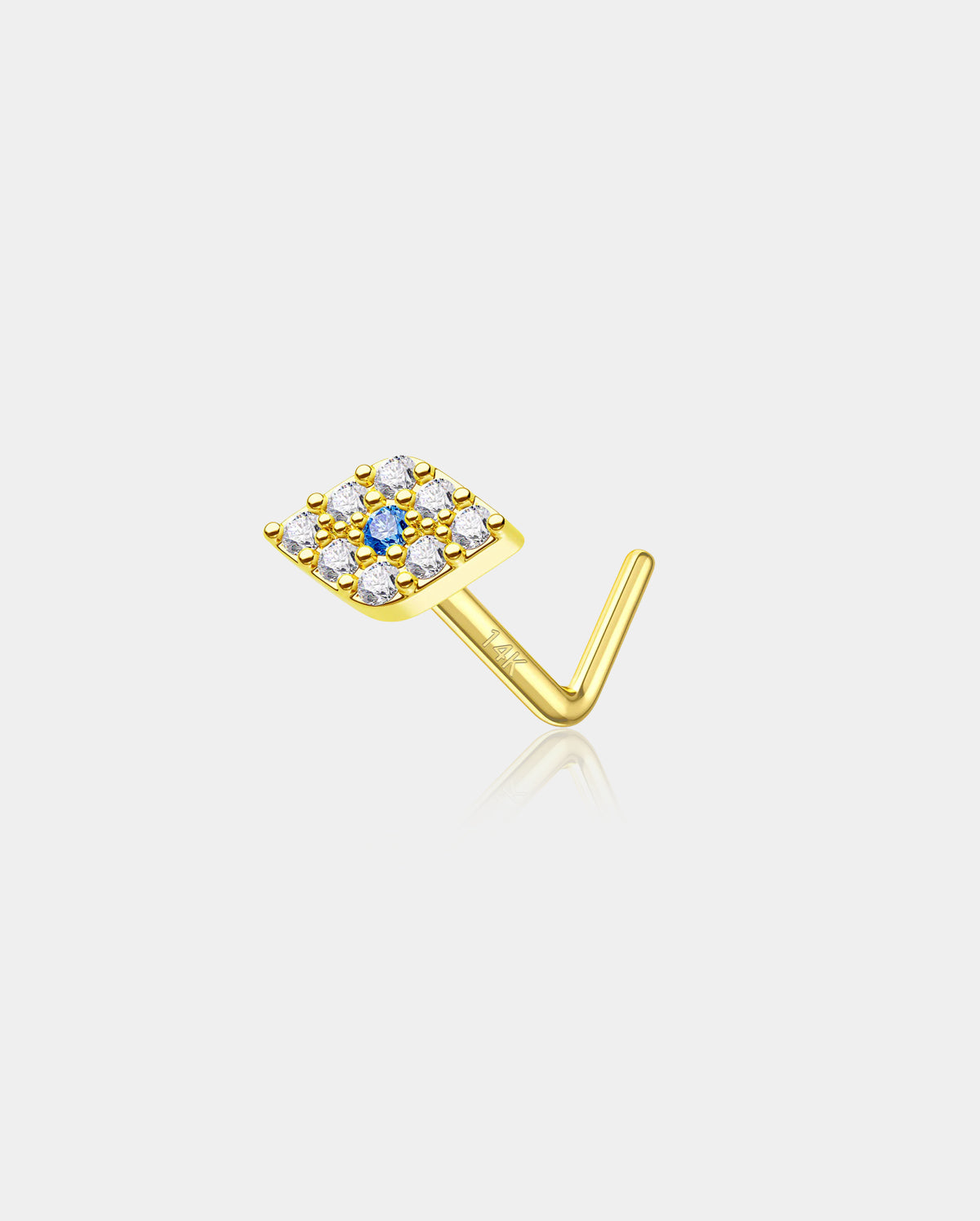 14k gold evil eye nose ring