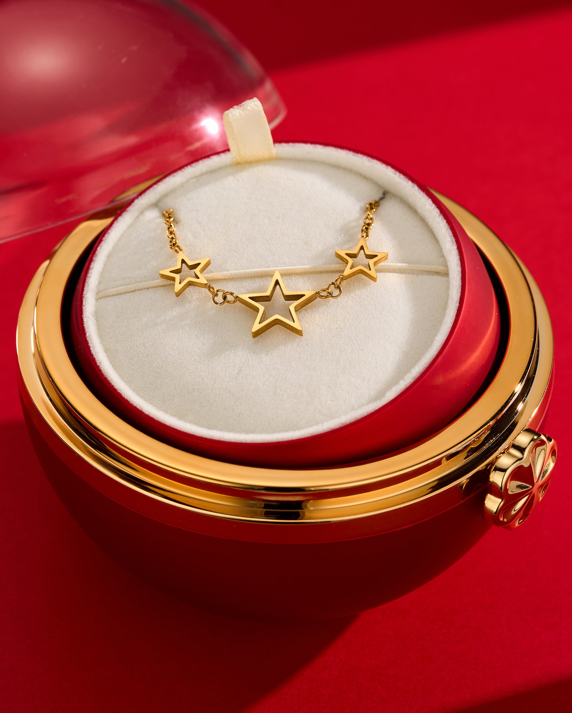 Three-Star Chain Necklace(Gift Packing Available)