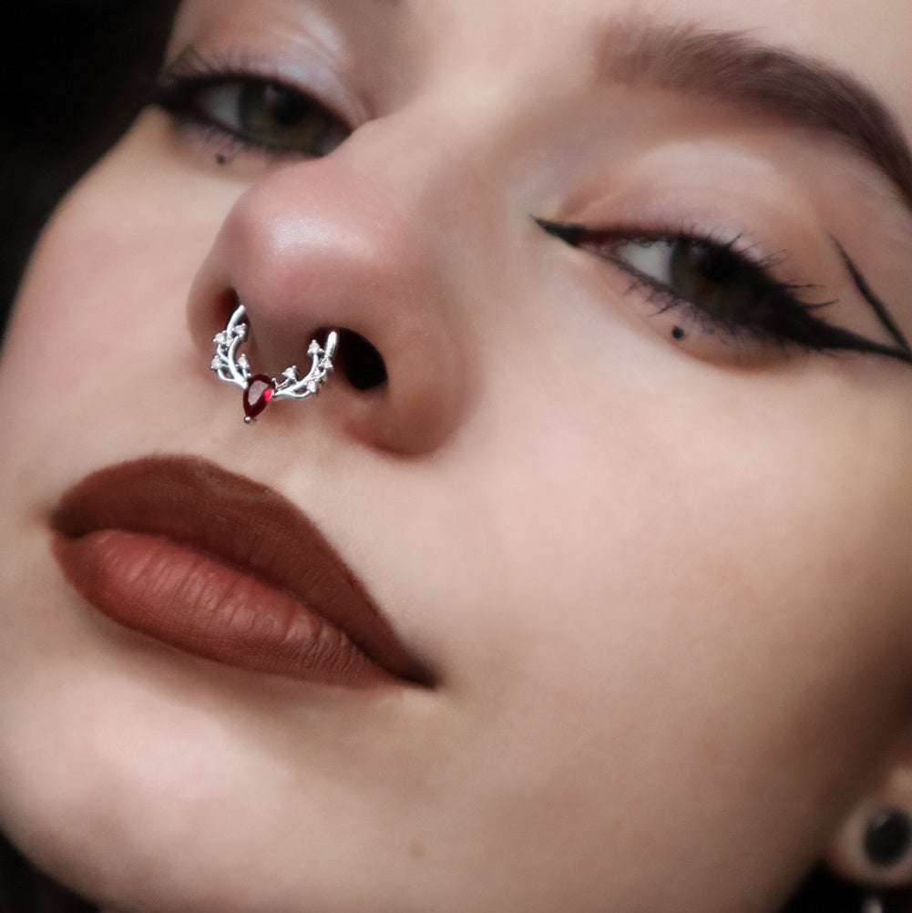 Antler Colorful Gemstone Septum Ring