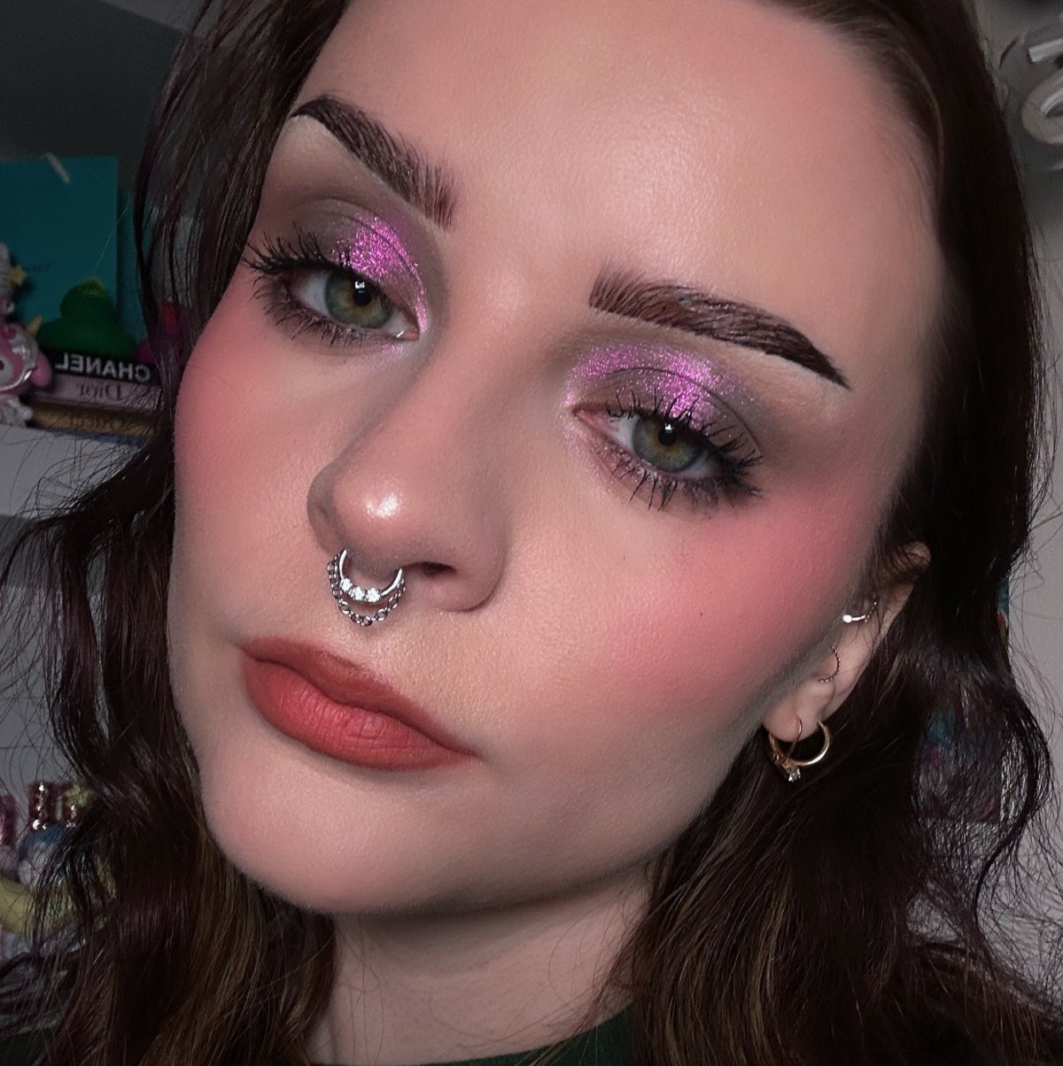 Clear CZ Chain Dangle Septum Ring