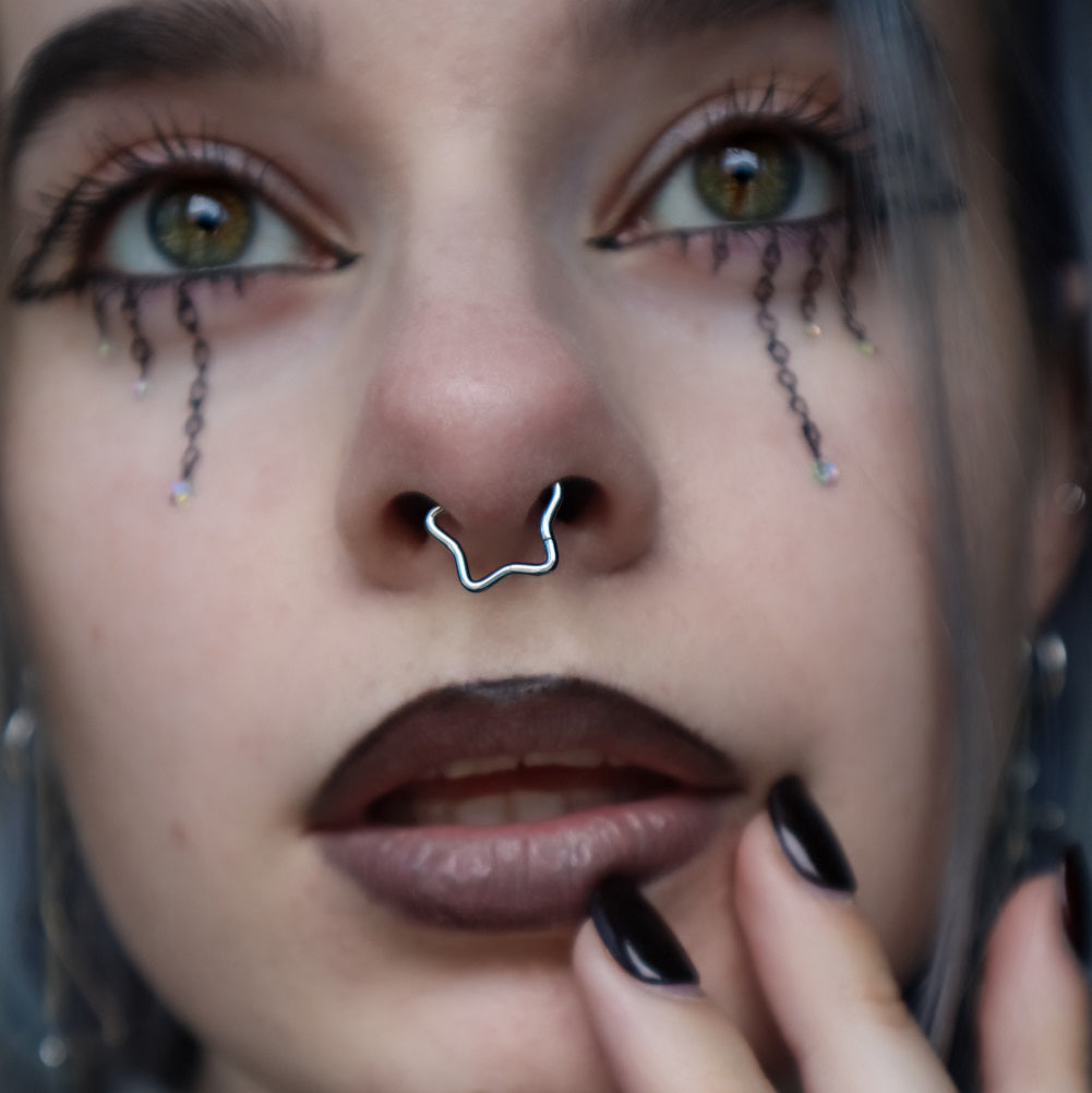 Star Hinged Segment Titanium Septum Ring