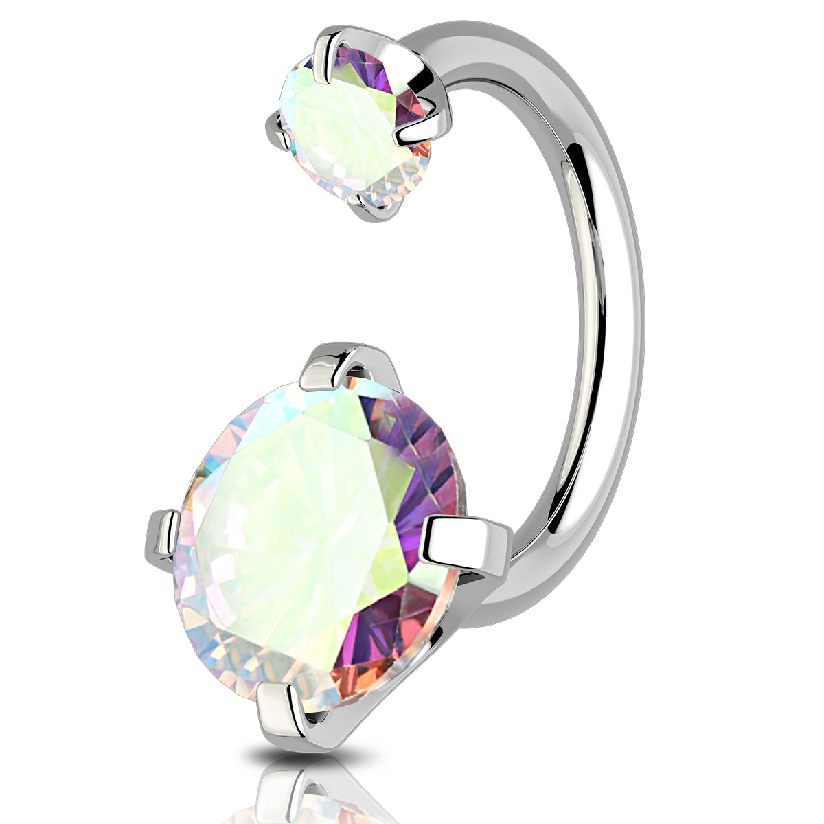 CZ Horseshoe Internally Threadless Cartilage Ring