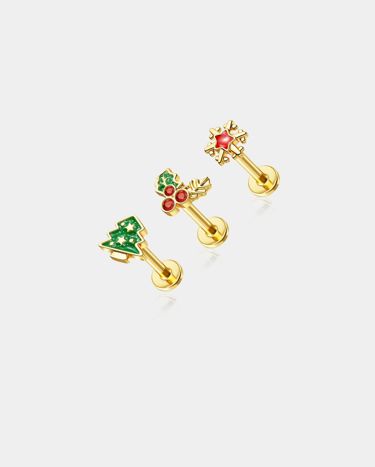 christmas cartilage earrings