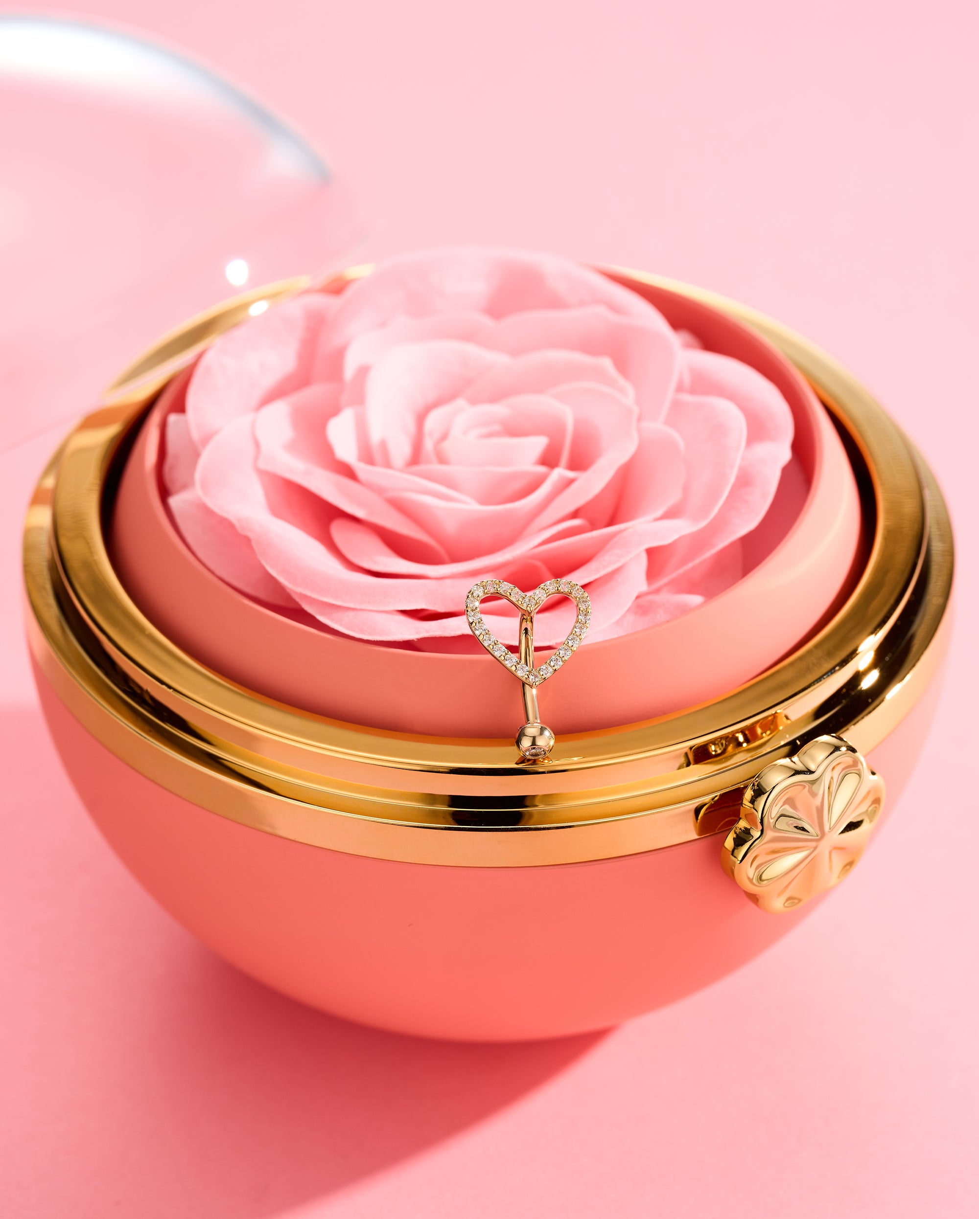 14K Gold Heart Top Belly Ring