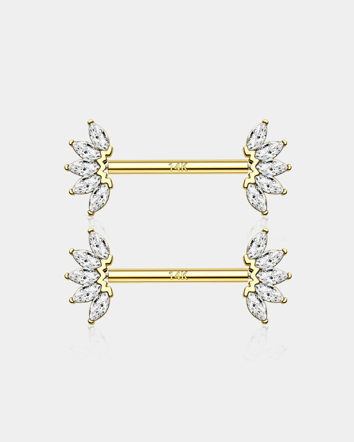 gold nipple barbells