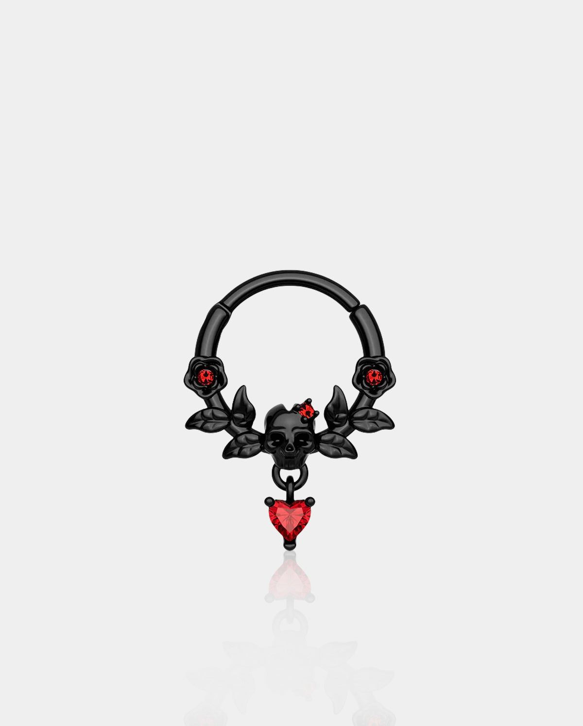 Rose Skull Head Dangle Septum Ring