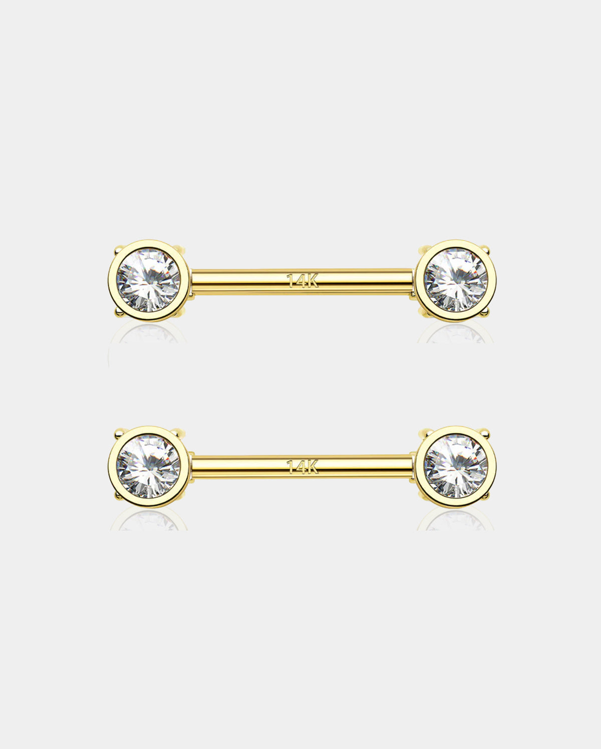 solid gold nipple bars