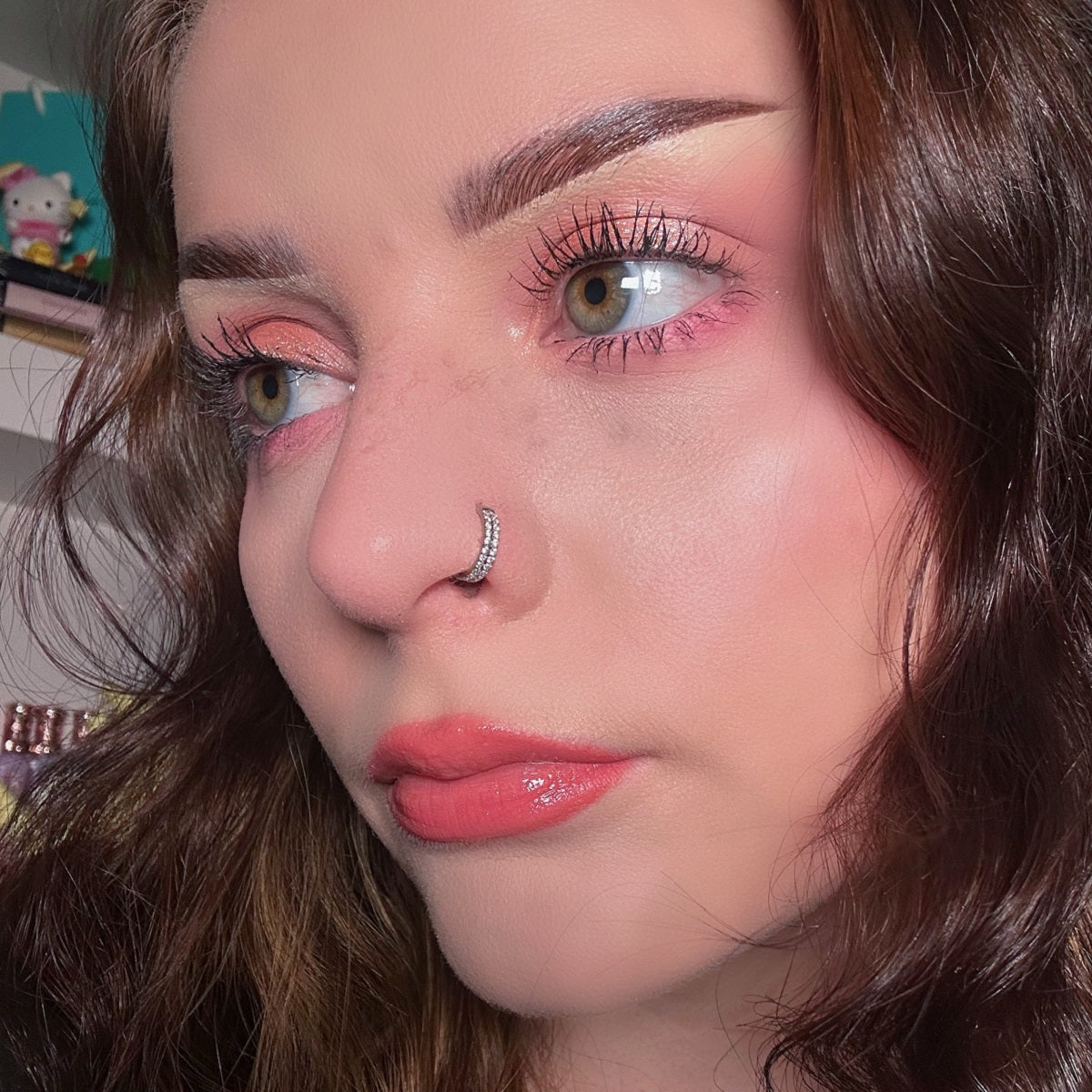 Double Row CZ Segment Nose Ring