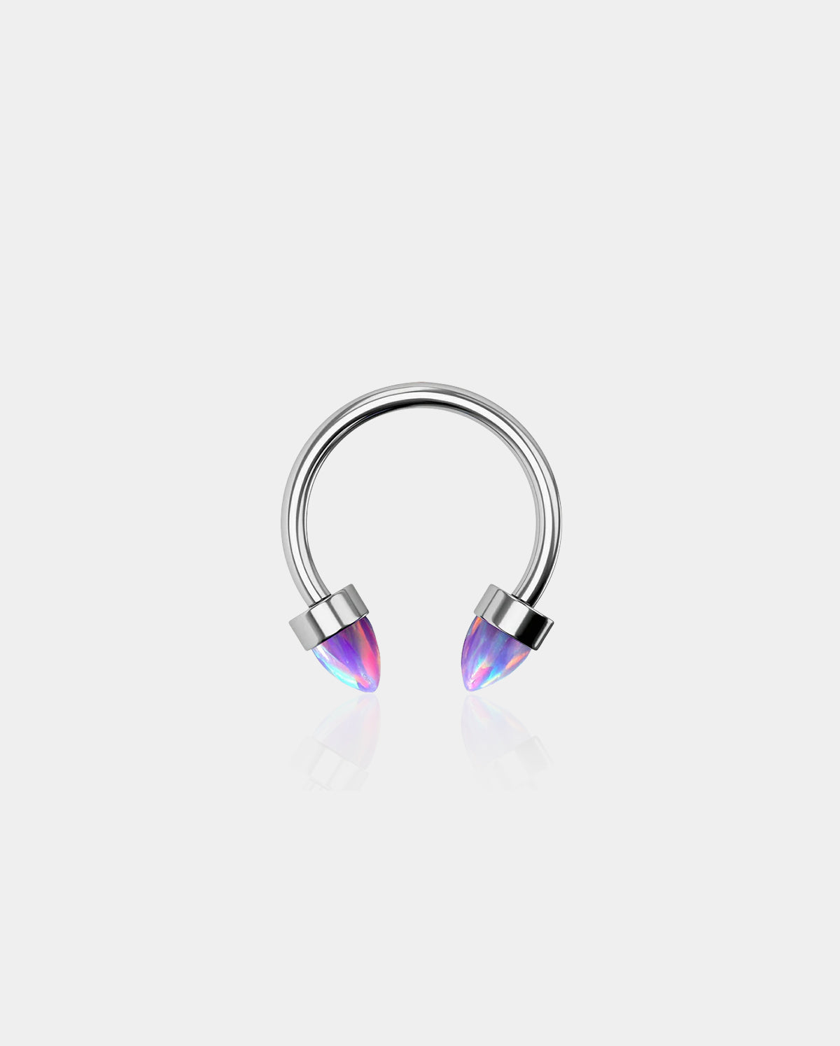 Titanium Internally Threaded Opal Horseshoe Septum Rings