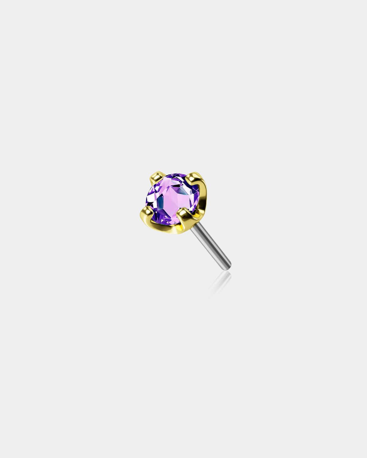 14k gold purple stud