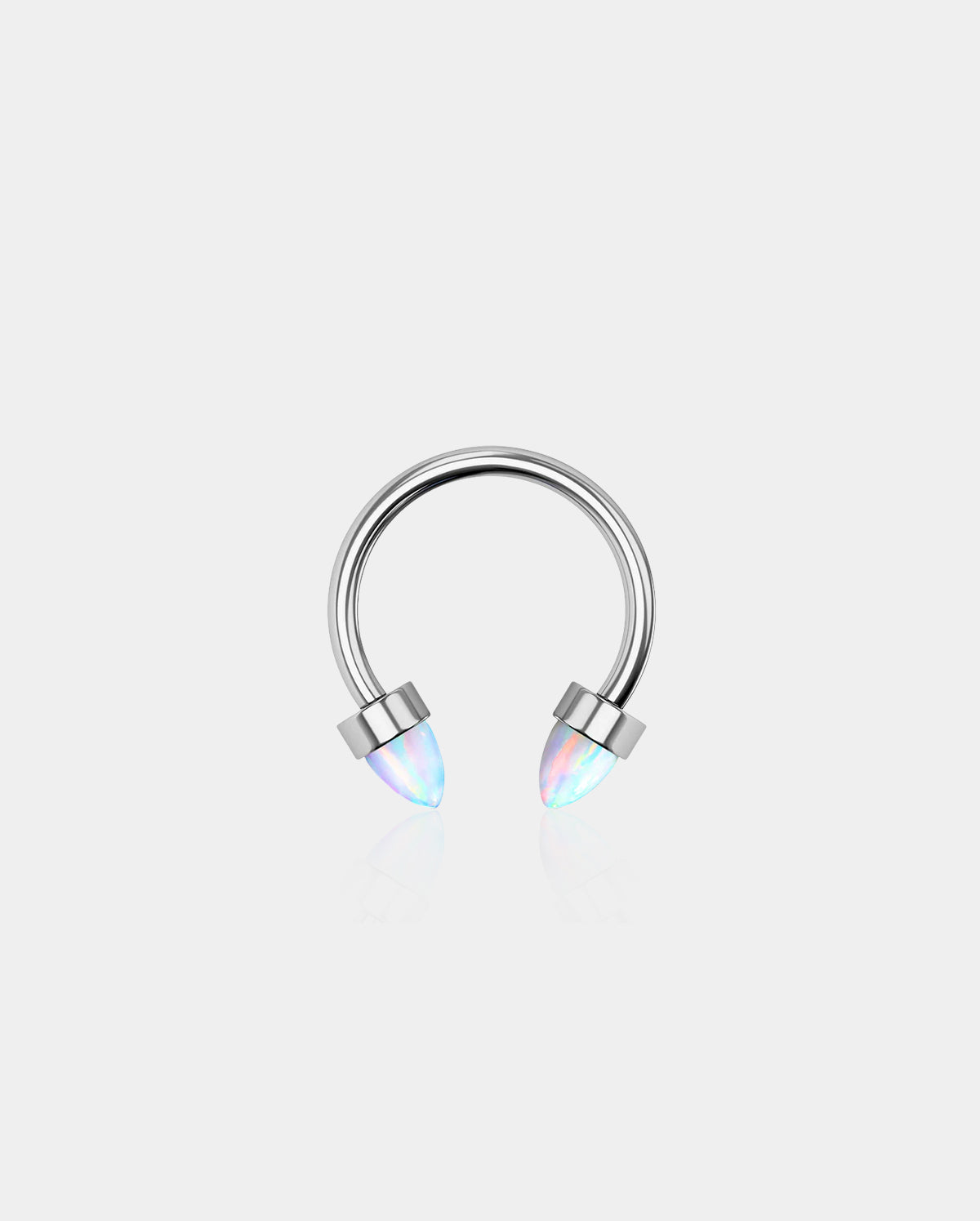 Titanium Internally Threaded Opal Horseshoe Septum Rings
