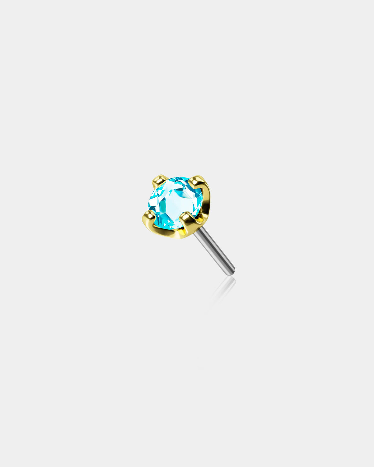 14k gold blue stud