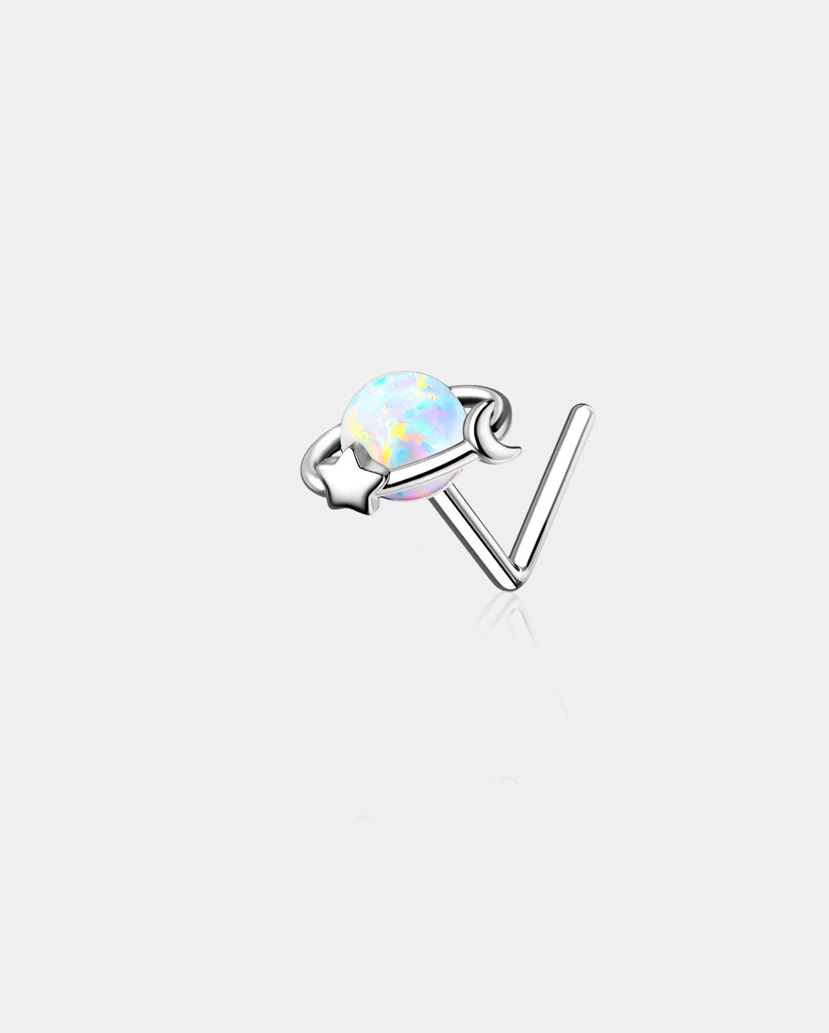 Celestial Orbit Opal L-Shaped Nose Stud