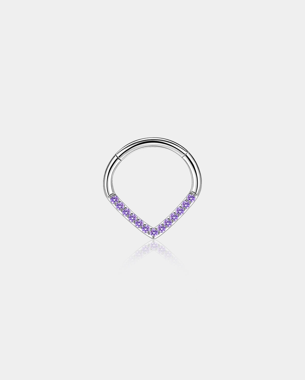 16G 8/10mm claro CZ V-forma de titanio septo anillo