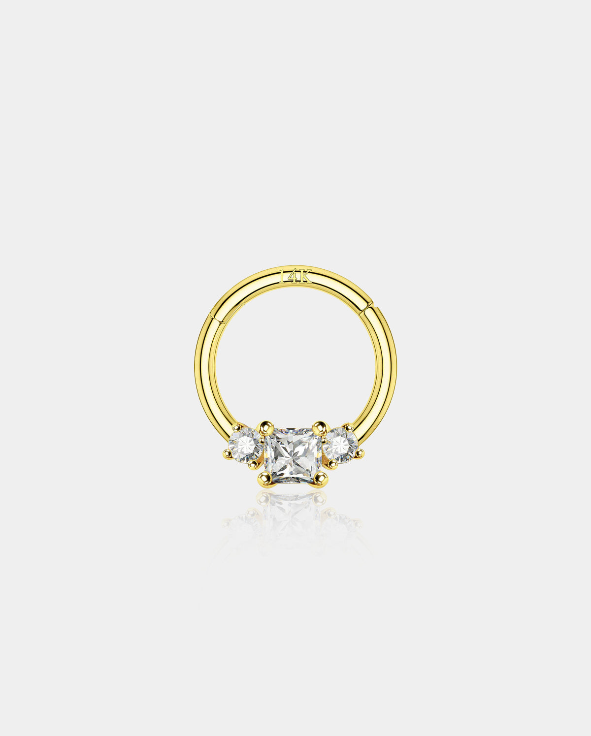 14K real gold septum and daith hoop