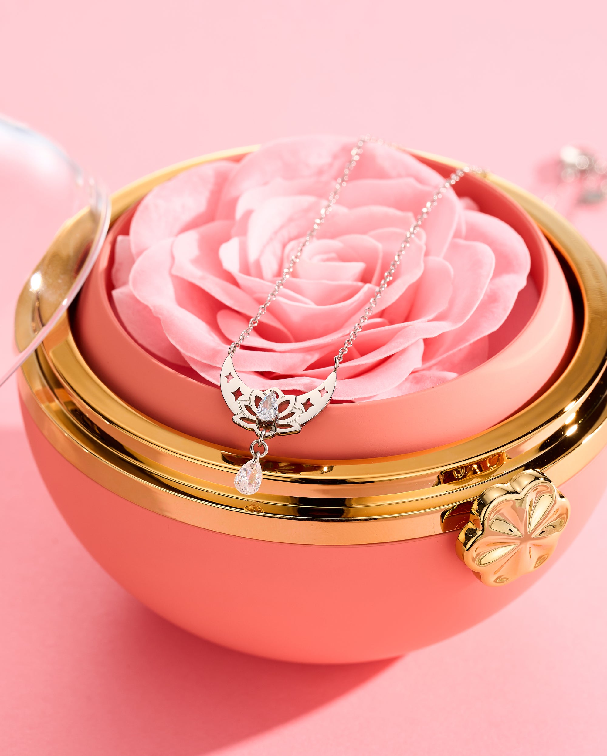 Oufer X Andrea 5A+ Grade CZ Lotus Necklace