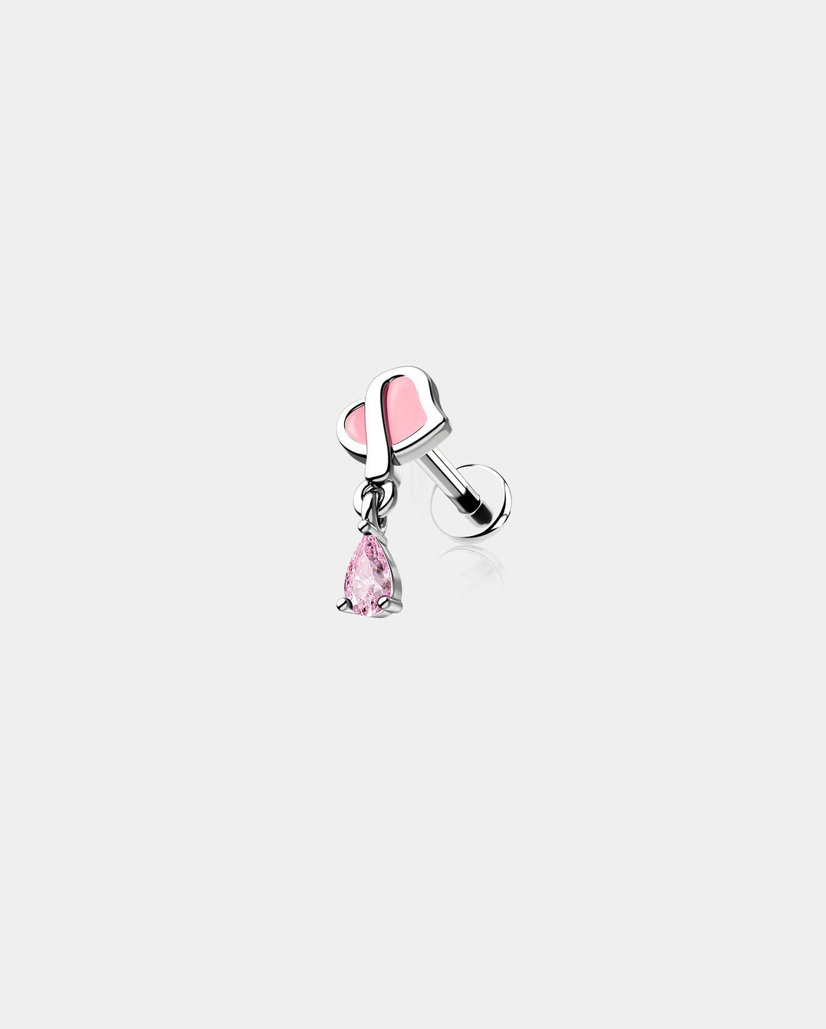 heart cartilage earring stud