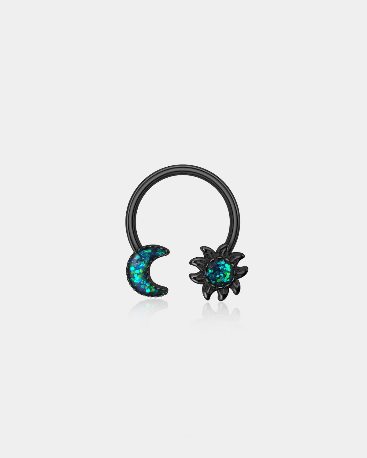 black sun and moon septum ring