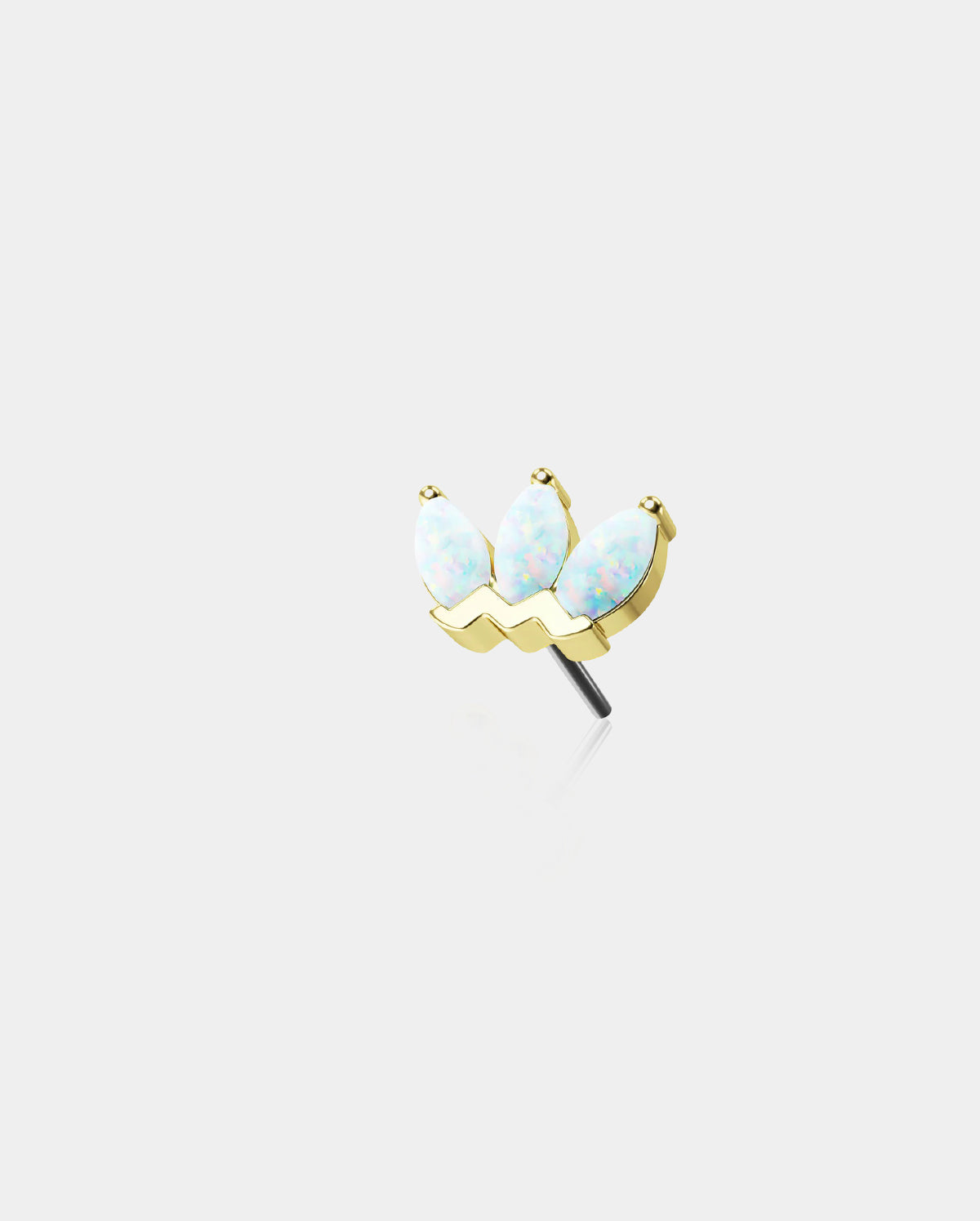 opal flat back push in nose stud top
