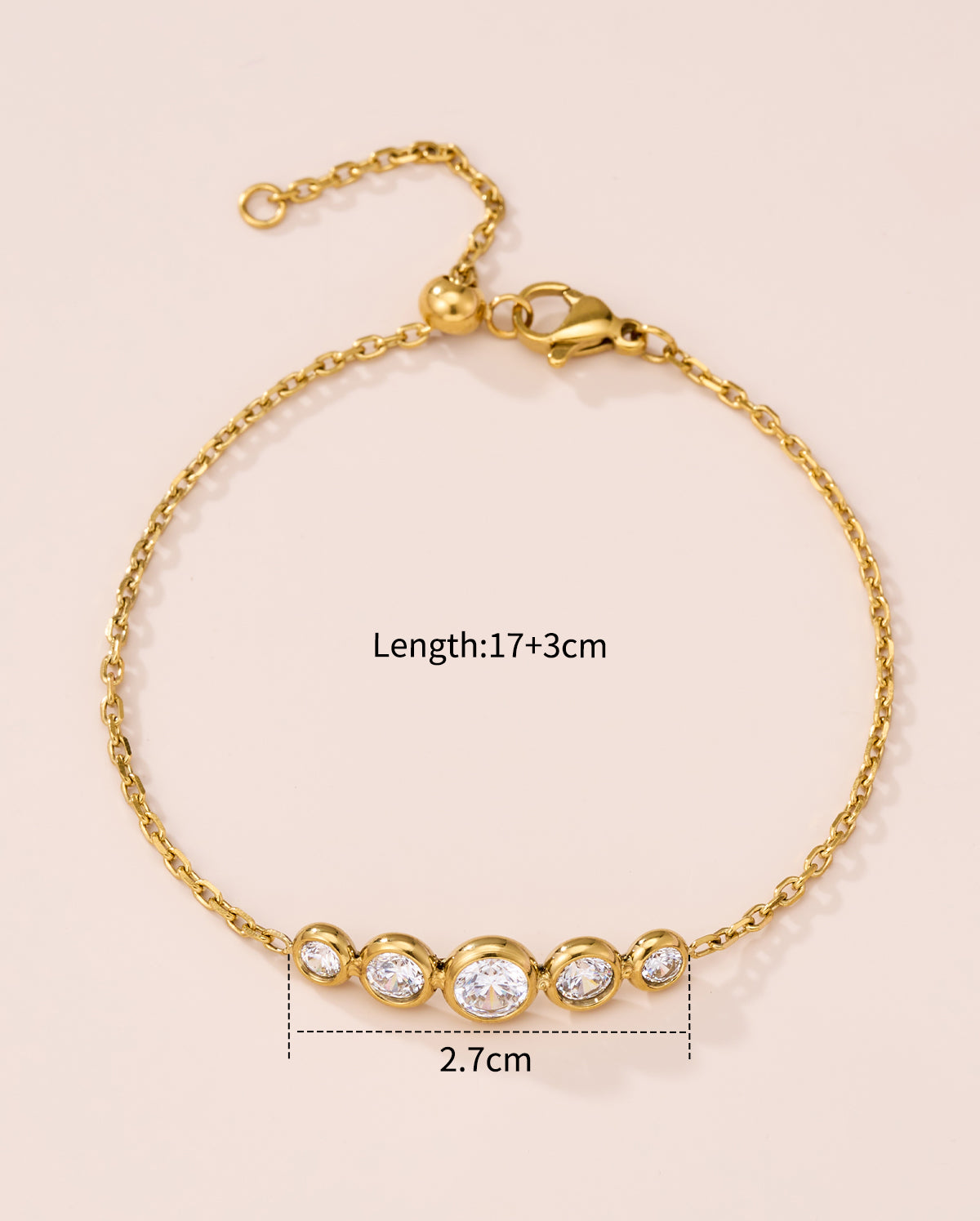 Five Round CZ Bracelet