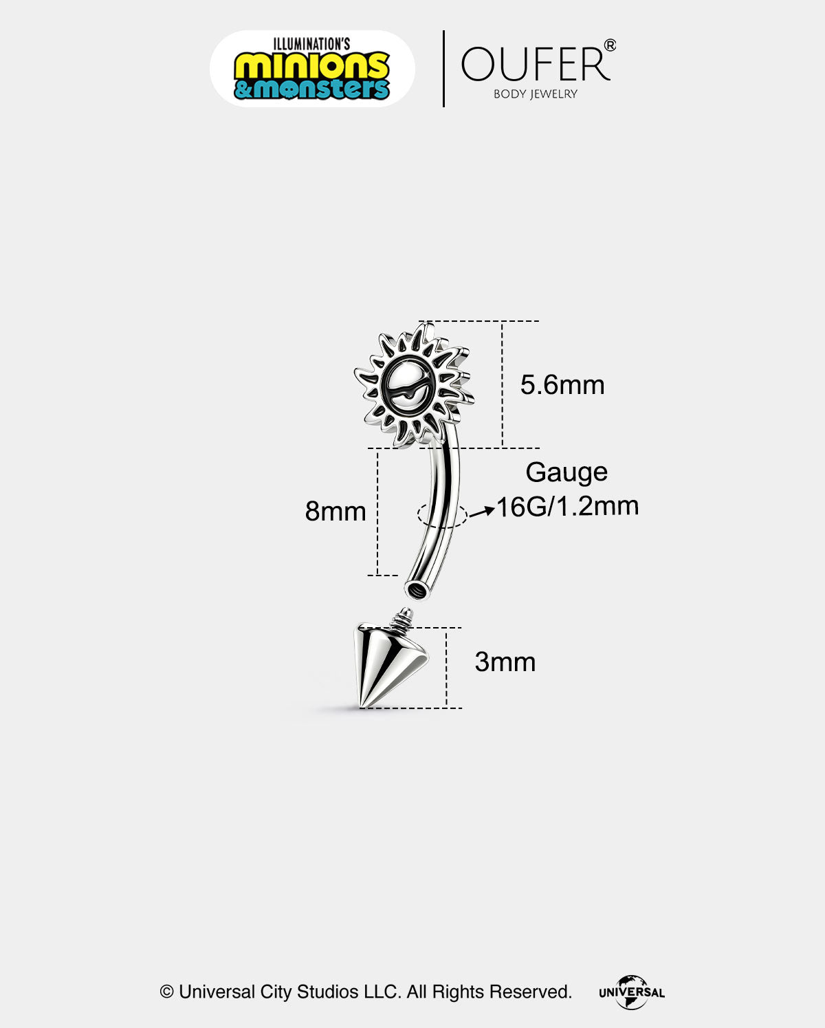 MINIONS × OUFER Sun Symbol Eyebrow Stud