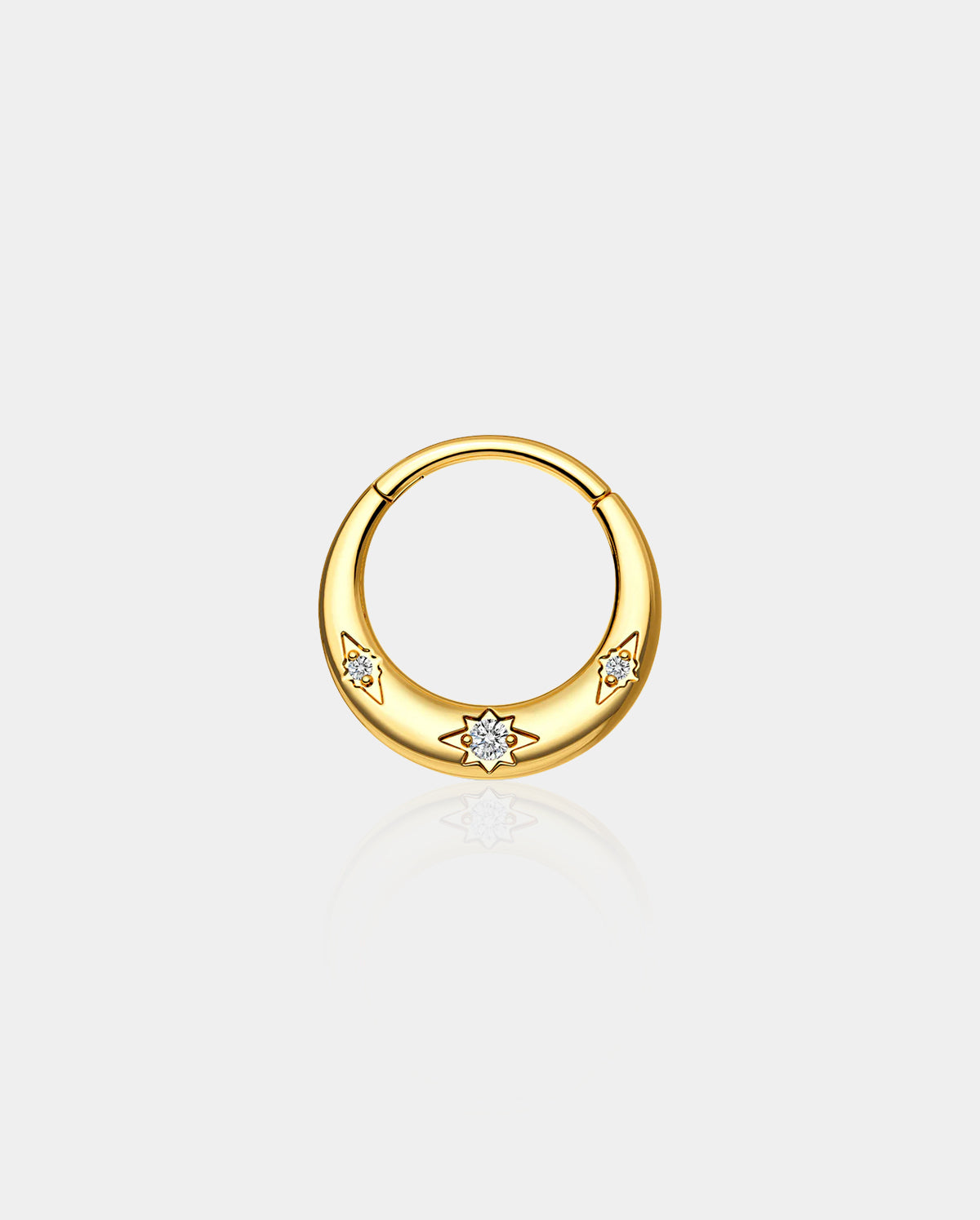 Engraved Three CZ Septum Ring