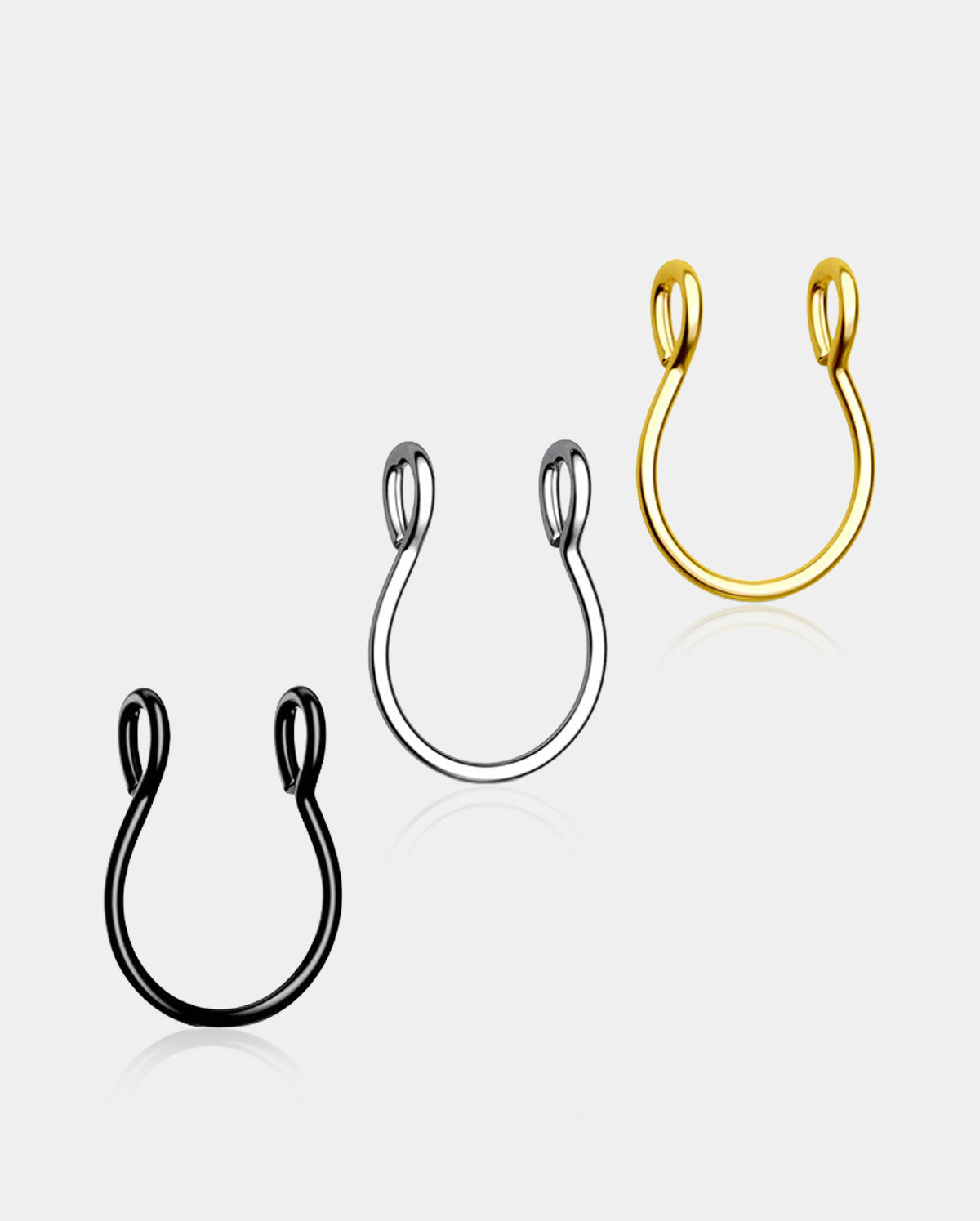 Faux Adjustable Clip On Septum Ring