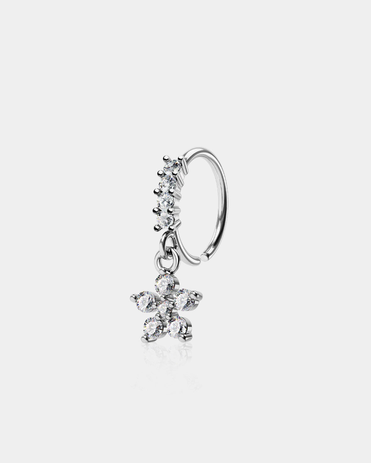 star dangle nose ring
