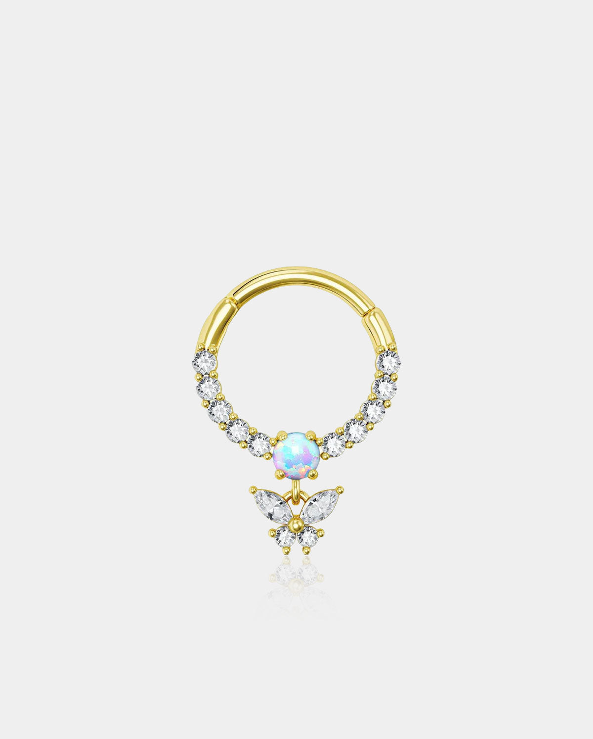 Hanging CZ Butterfly Septum Daith Ring