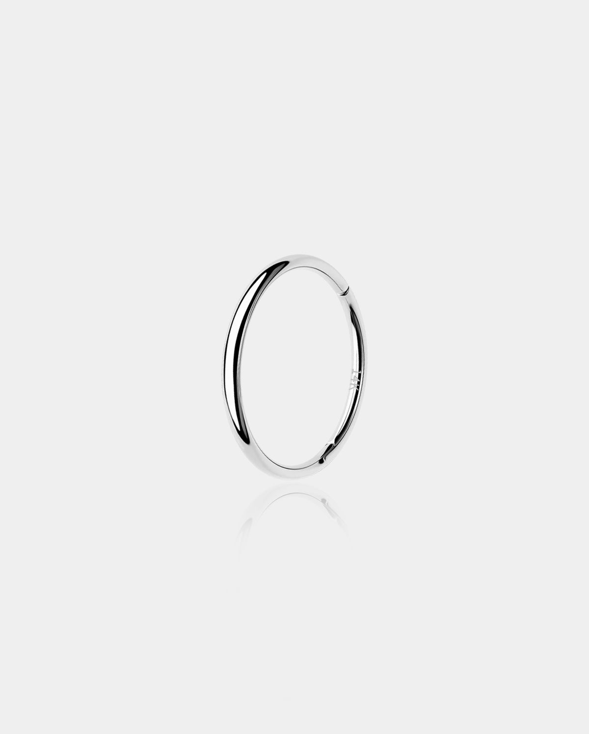 18G 14K White Gold Classic Segment Nose Hoop