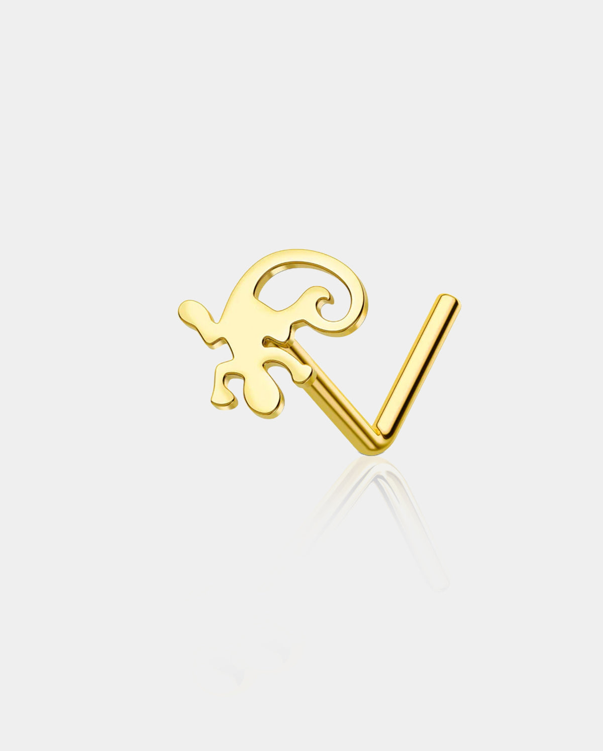 gecko l shaped nose ring stud