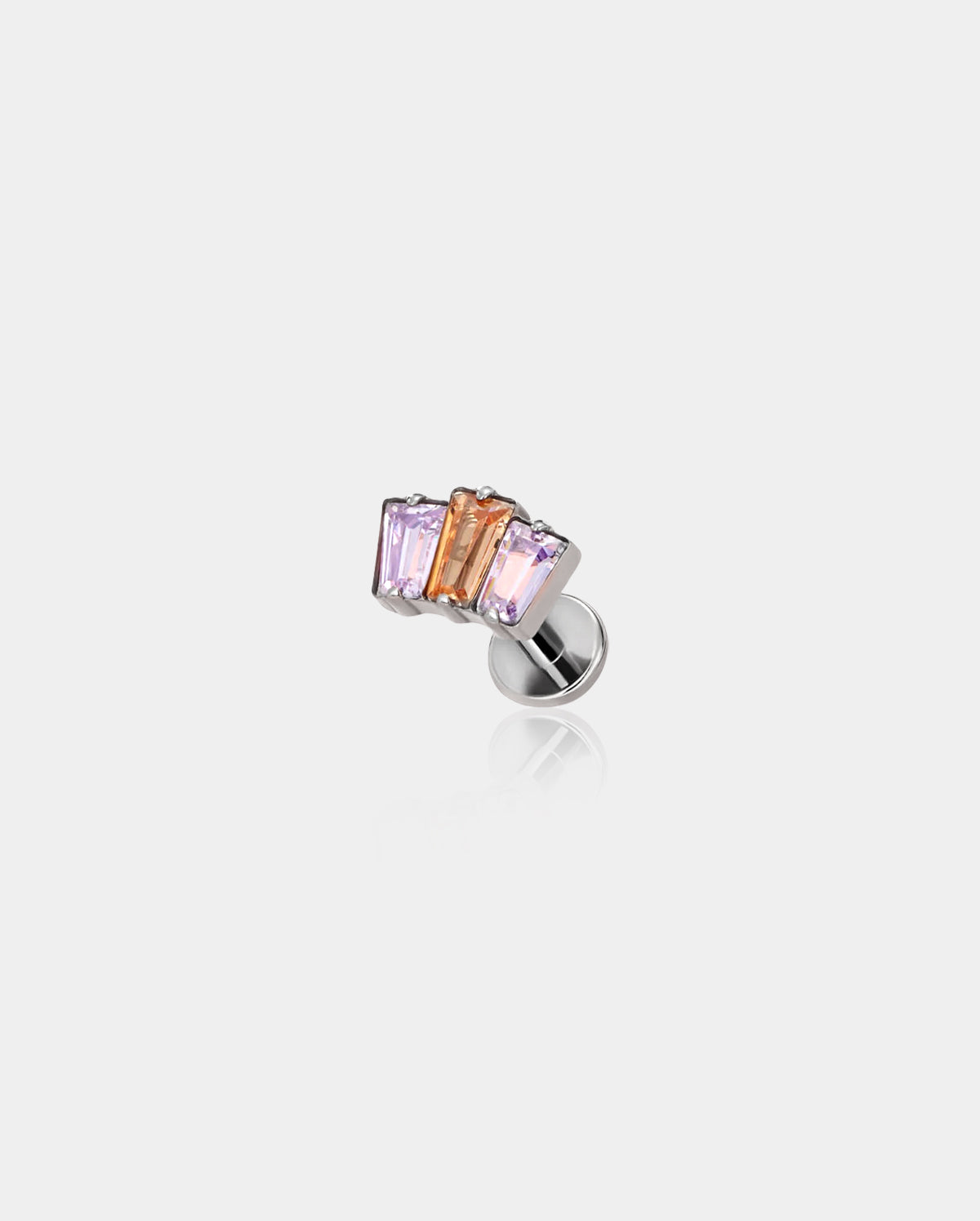 rectangle flat back tragus earrings