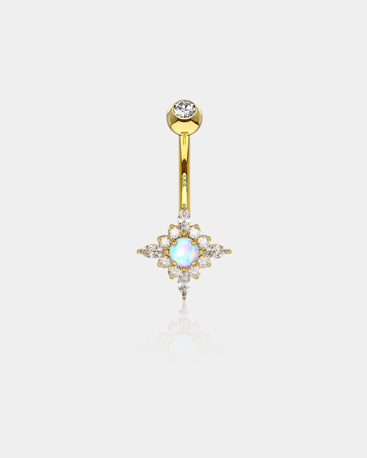 cross belly button ring