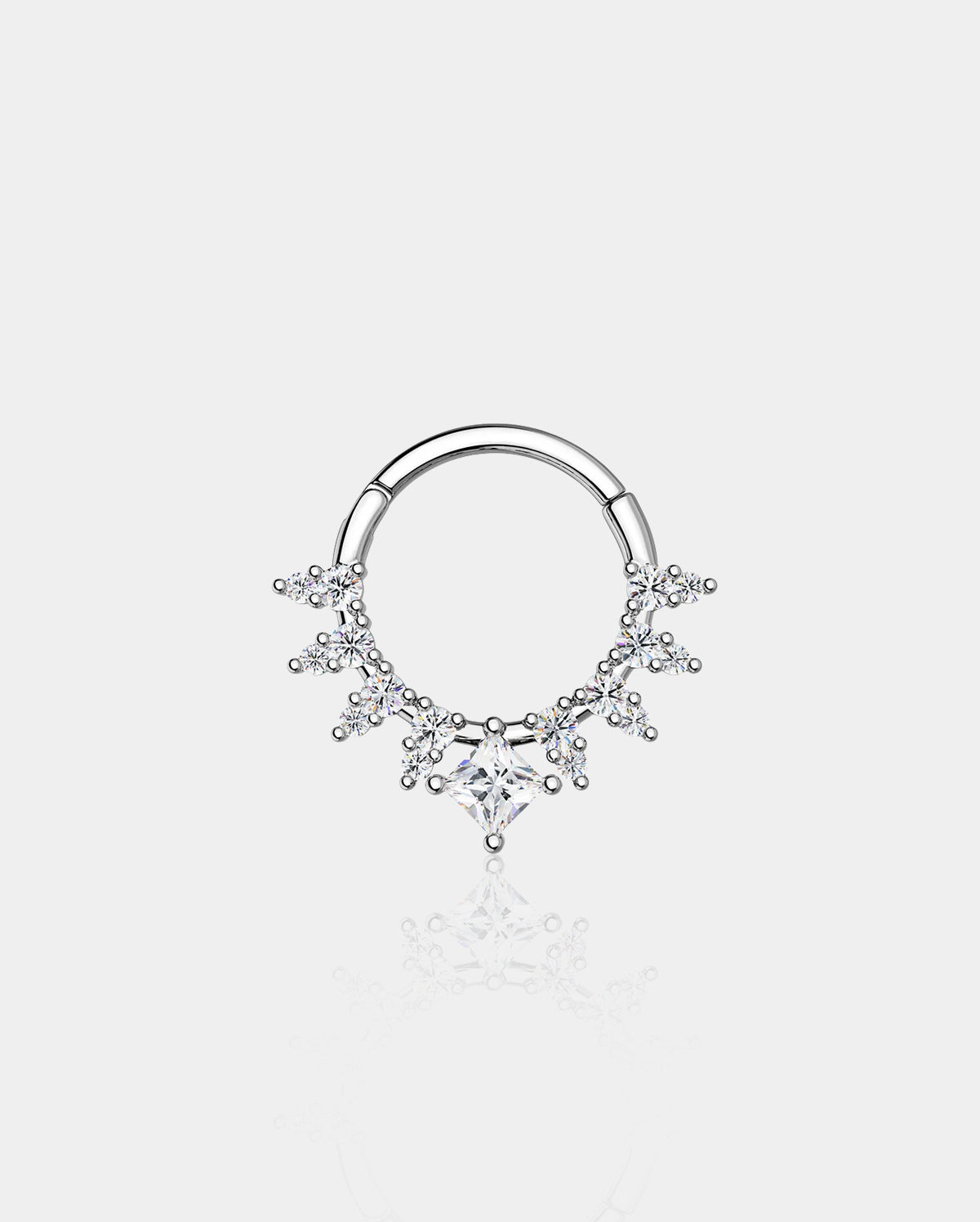 Cluster CZ Hinged Daith Septum Ring