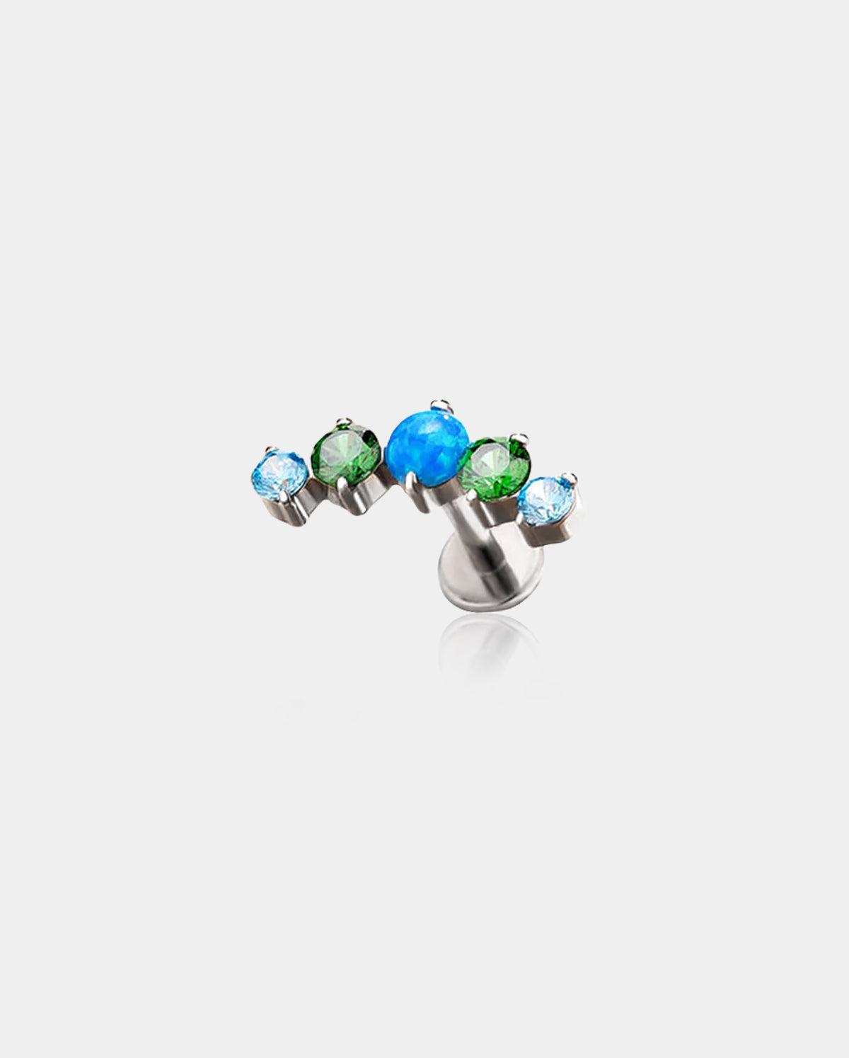 blue titanium ear piercing studs