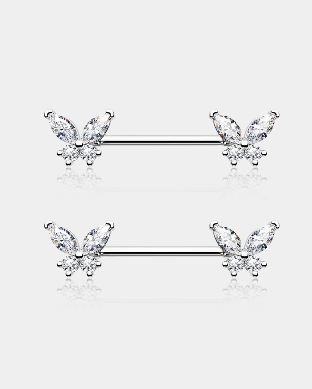 OUFER 2pcs Anneaux Téton Titanium 14G - Clicker Nipple Piercing Avec CZ - Hypoallergénique
