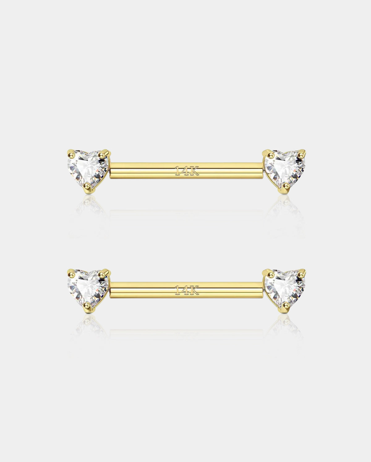 14k threadless nipple bars