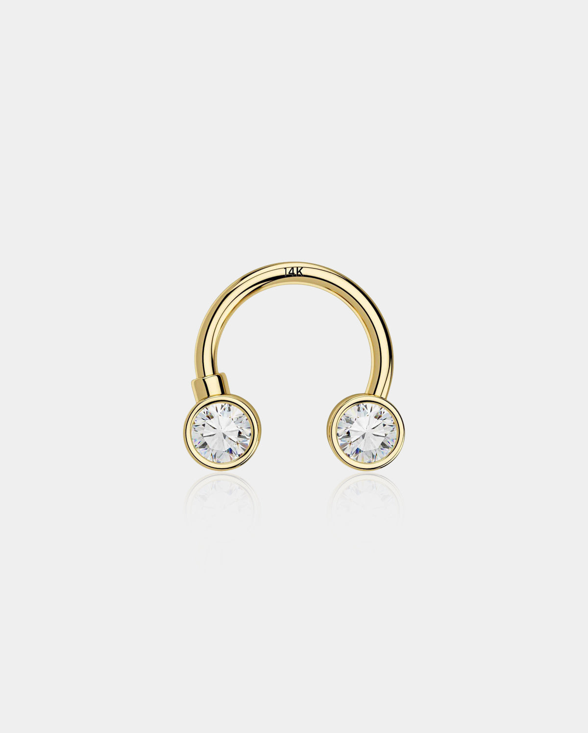 14K Gold CZ Horseshoe Septum Ring