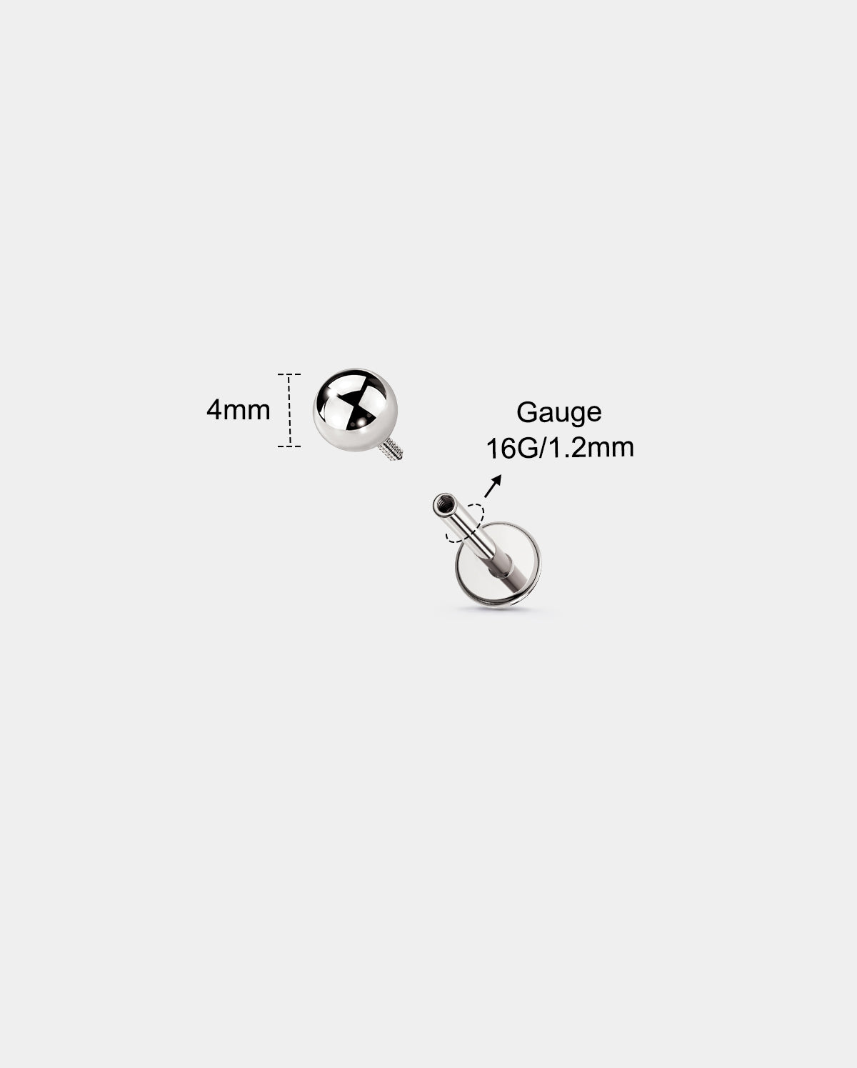 Boule CZ en or 14K Anneaux de ventre 14G Boule CZ 14G